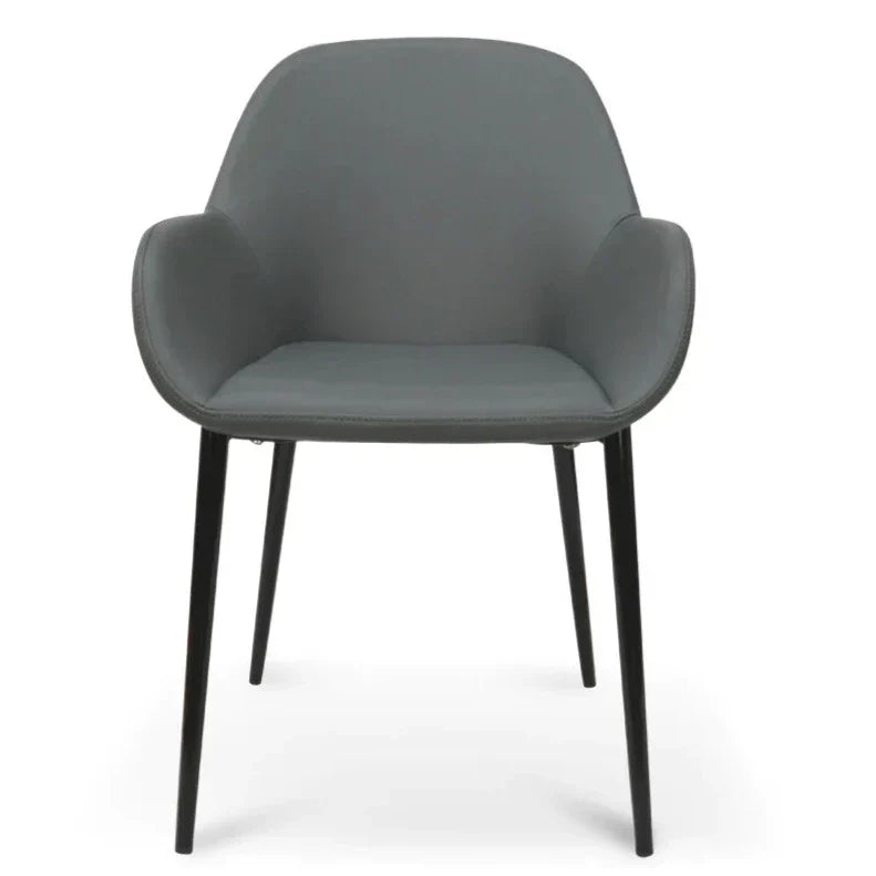 Calibre CDC962-SD Dining Chair in Charcoal Grey With Black Legs