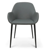 Calibre CDC962-SD Dining Chair in Charcoal Grey With Black Legs