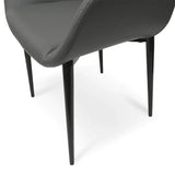 Calibre CDC962-SD Dining Chair in Charcoal Grey With Black Legs