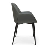 Calibre CDC962-SD Dining Chair in Charcoal Grey With Black Legs
