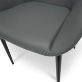 Calibre CDC962-SD Dining Chair in Charcoal Grey With Black Legs