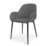 Calibre CDC962-SD Dining Chair in Charcoal Grey With Black Legs