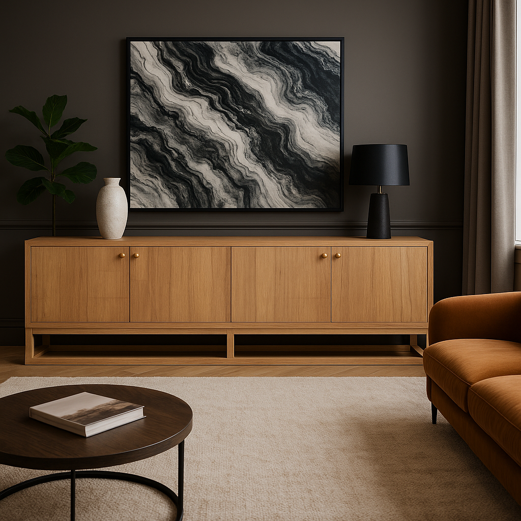 merican Oak Entertainment Unit – Four Door 2m