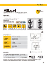 MODURA AllLux4 White Exhaust Fan With Tricolour Panel Light 16w