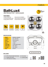 MODURA BathLux4 White Exhaust Fan With Led Light 8w
