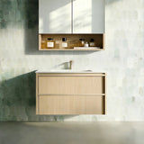 Lukka Ridgewood Plywood Wall Hung Vanity - Sandy Oak (All Sizes)