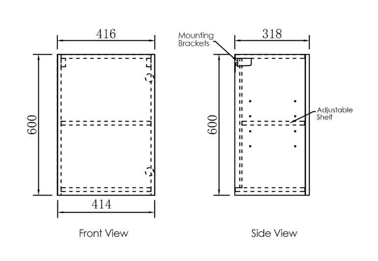 Byron Black Oak Cabinet Laundry Set 1715x600x2100 (Style C)