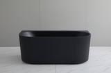 Bari Back to Wall Oval Bathtub with Non-Overflow (Matte Black) (1500/1700mm)