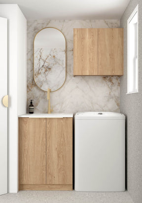 natural oak cabinet for laundry - 1 