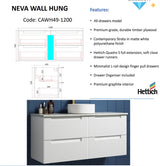 NEVA Wall Hung Vanity Matte White (All Sizes)