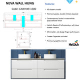 NEVA Wall Hung Vanity Matte White (All Sizes)