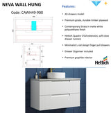 NEVA Wall Hung Vanity Matte White (All Sizes)