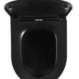 Avis Matte Black Rimless Wall Hung Matte Black Toilet