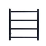 Round Electric Heated Towel Rack 4 Bars - Matte Black