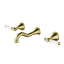 Clasico Bath Tap Set - Ceramic Handle - Brushed Gold