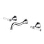 Clasico Bath Tap Set - Ceramic Handle - Chrome