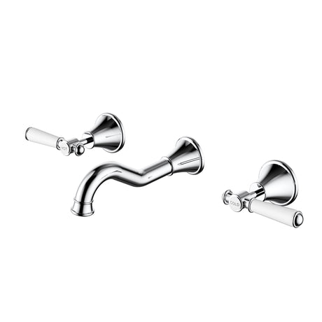 Clasico Bath Tap Set - Ceramic Handle - Chrome