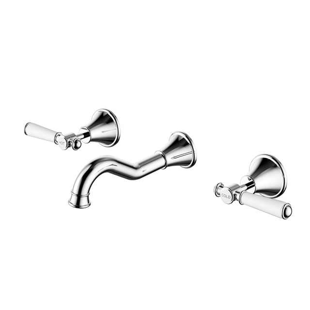 Clasico Bath Tap Set - Ceramic Handle - Chrome