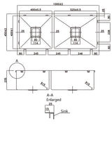 POS Stainless Steel Kitchen Double Sink 1000×450×235mm