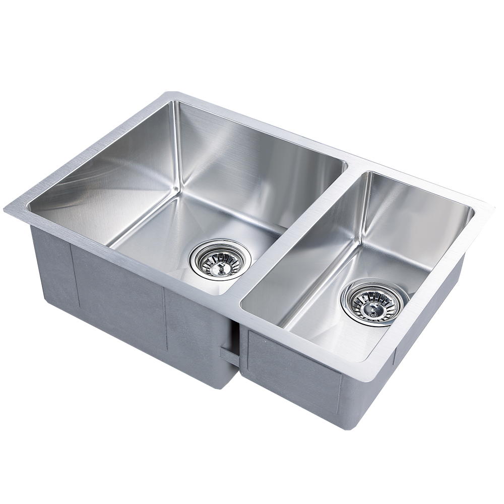POS Double Bowl Handmade Stainless Steel Sink 660x450x200mm