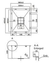 POS Stainless Steel Kitchen Sink 380x450x235mm