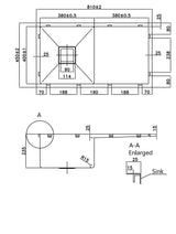 POS Stainless Steel Kitchen Sink 810×450×235mm With Drainer