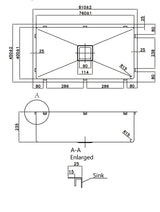 POS Stainless Steel Kitchen Sink 810×450×235mm