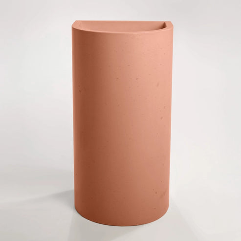 Sticks & Stone Concrete Polished Full Height Half Moon Pedestal Basin