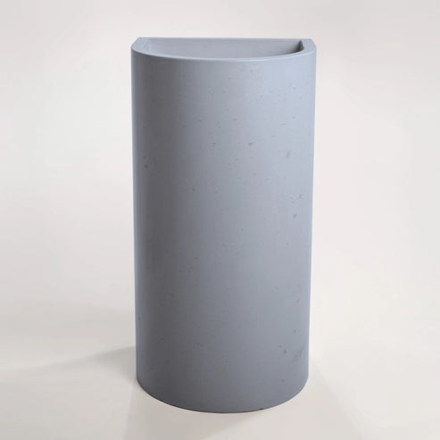 Sticks & Stone Concrete Polished Full Height Half Moon Pedestal Basin