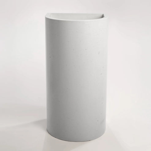 Sticks & Stone Concrete Polished Full Height Half Moon Pedestal Basin