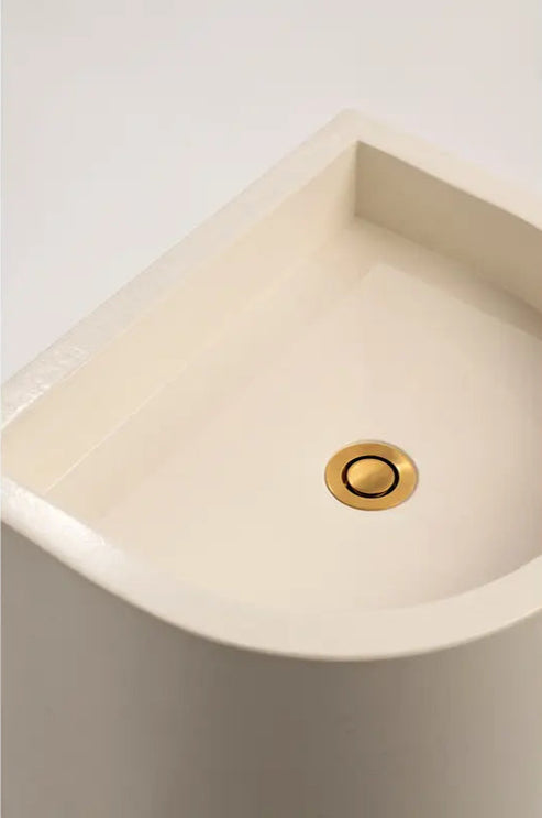Sticks & Stone Concrete Polished Full Height Half Moon Pedestal Basin