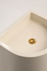 Sticks & Stone Concrete Polished Full Height Half Moon Pedestal Basin