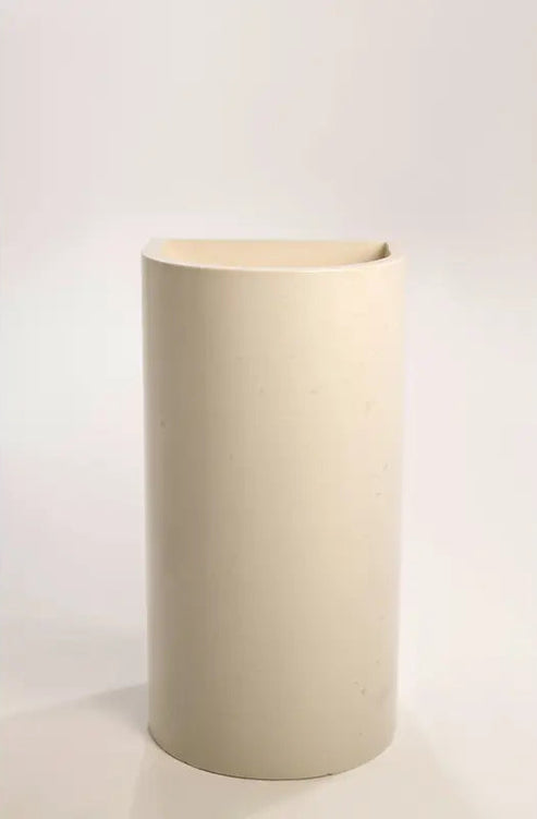 Sticks & Stone Concrete Polished Full Height Half Moon Pedestal Basin