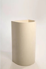 Sticks & Stone Concrete Polished Full Height Half Moon Pedestal Basin