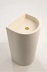 Sticks & Stone Concrete Polished Full Height Half Moon Pedestal Basin