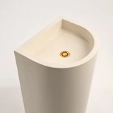 Sticks & Stone Concrete Polished Full Height Half Moon Pedestal Basin