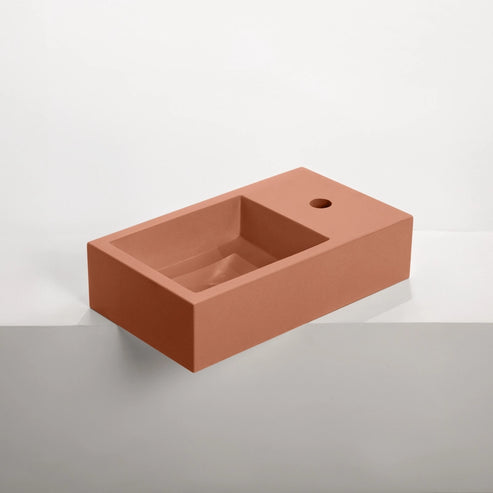 Sticks & Stone Concrete Polished Rectangular Powder Room Basin