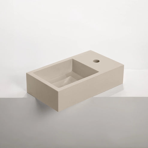 Sticks & Stone Concrete Polished Rectangular Powder Room Basin