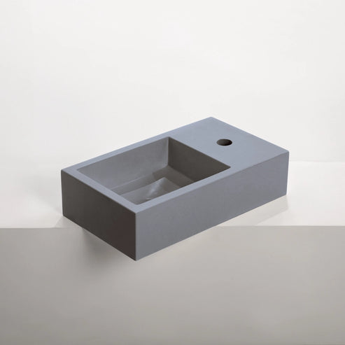 Sticks & Stone Concrete Polished Rectangular Powder Room Basin