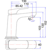 Eden Round Cornered Rectangle Handle Basin Mixer Lead Free