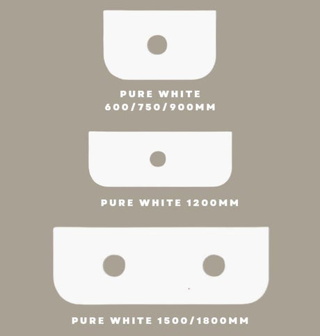 pure white stone for curve vanity