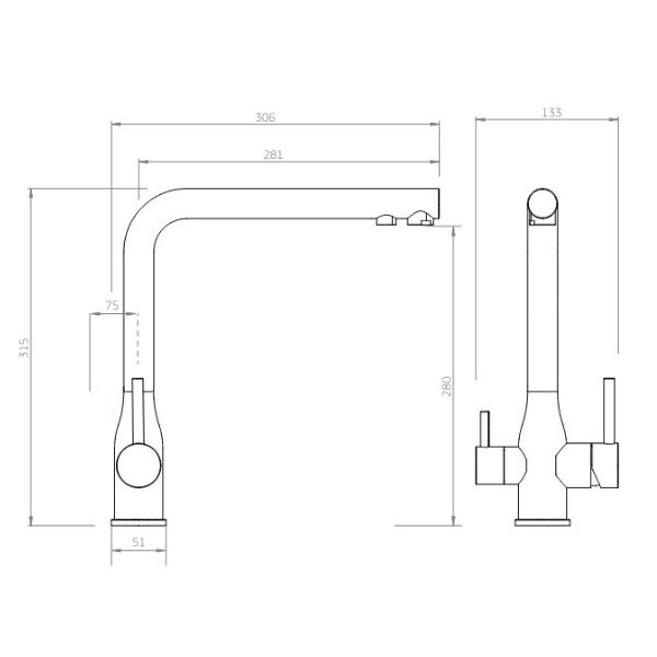 Puretec Tripla Elite 20 Brushed Nickel 3-Way Kitchen Mixer Tap & Water Filter Package