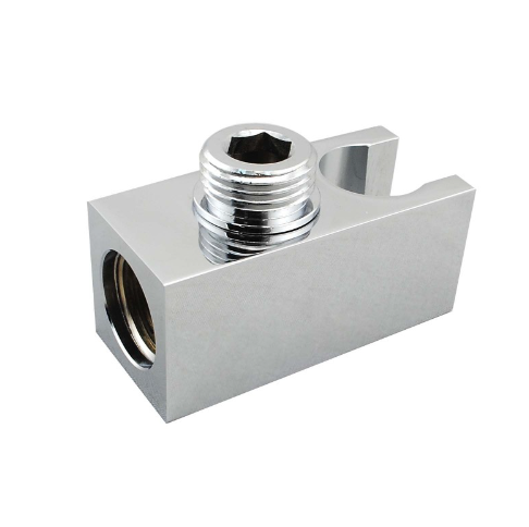 AQU Square Shower Holder Wall Connector Hose Only - Chrome