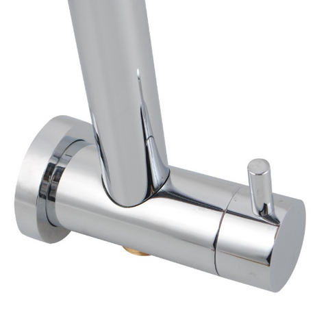 AQU Right Angle Round Top Inlet Shower Rail - Chrome