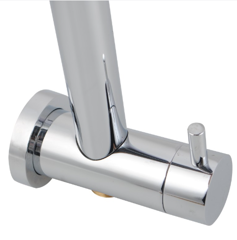 10'' Right Angle Round Shower Station Top Inlet - Chrome