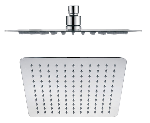 AQU 10'' Square Wide Rail Shower Station Top Water Inlet - Chrome