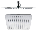 AQU 10'' Square Wide Rail Shower Station Top Water Inlet - Chrome
