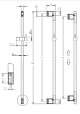 Mica Shower Rail (French Gold)- Clearance