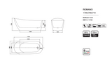 ROMANO Freestanding Bathtub Overflow 1700mm/1500mm