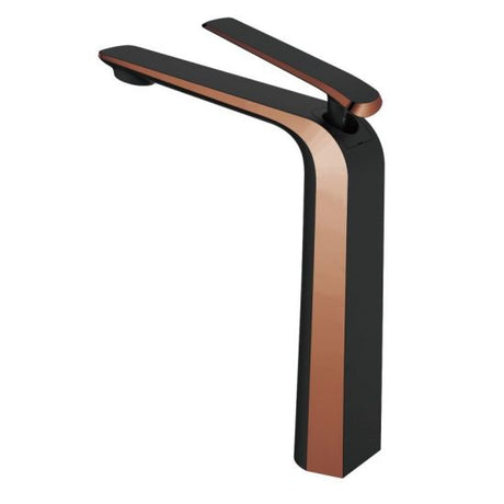 Esperia Tall Basin Mixer - Black & Rose Gold